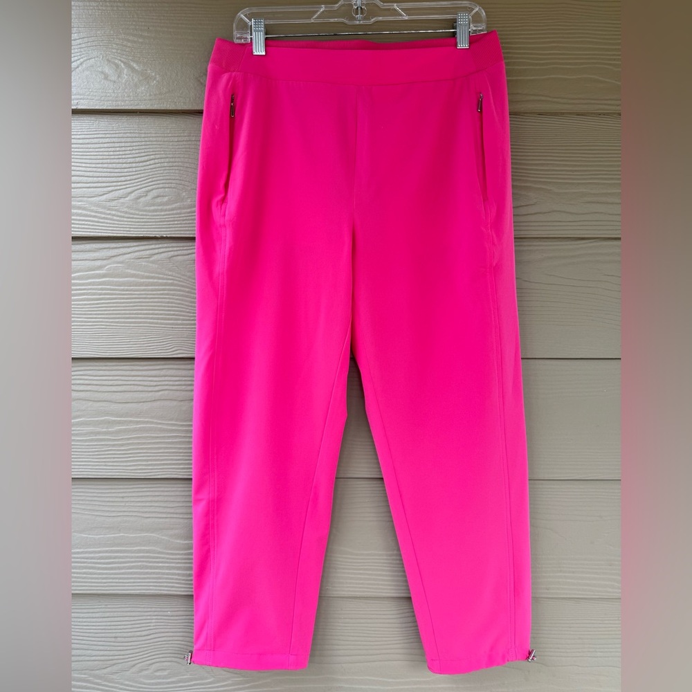 Chico's by Zenergy Women's Fuchsia Pink UPF Bungee Ankle Crop Pants Size S/6 - Picture 6 of 13